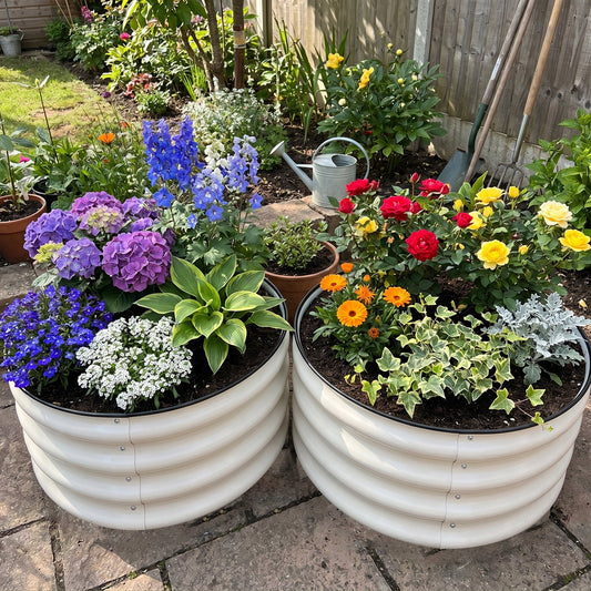 Raised Garden Beds, Set of 3, Galvanized Metal Planter Boxes 23.6 x 23.6 x 12 in - Image 2