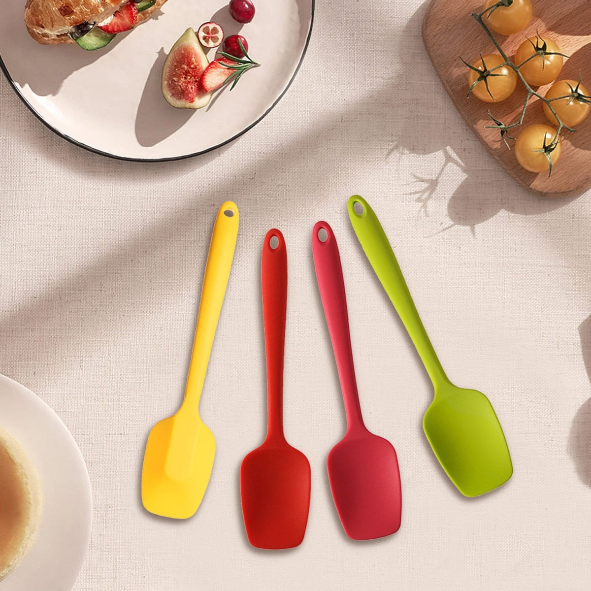 Silicone Spoon Spatula Set of 4, 8 Inch Seamless One-Piece Design - Image 4