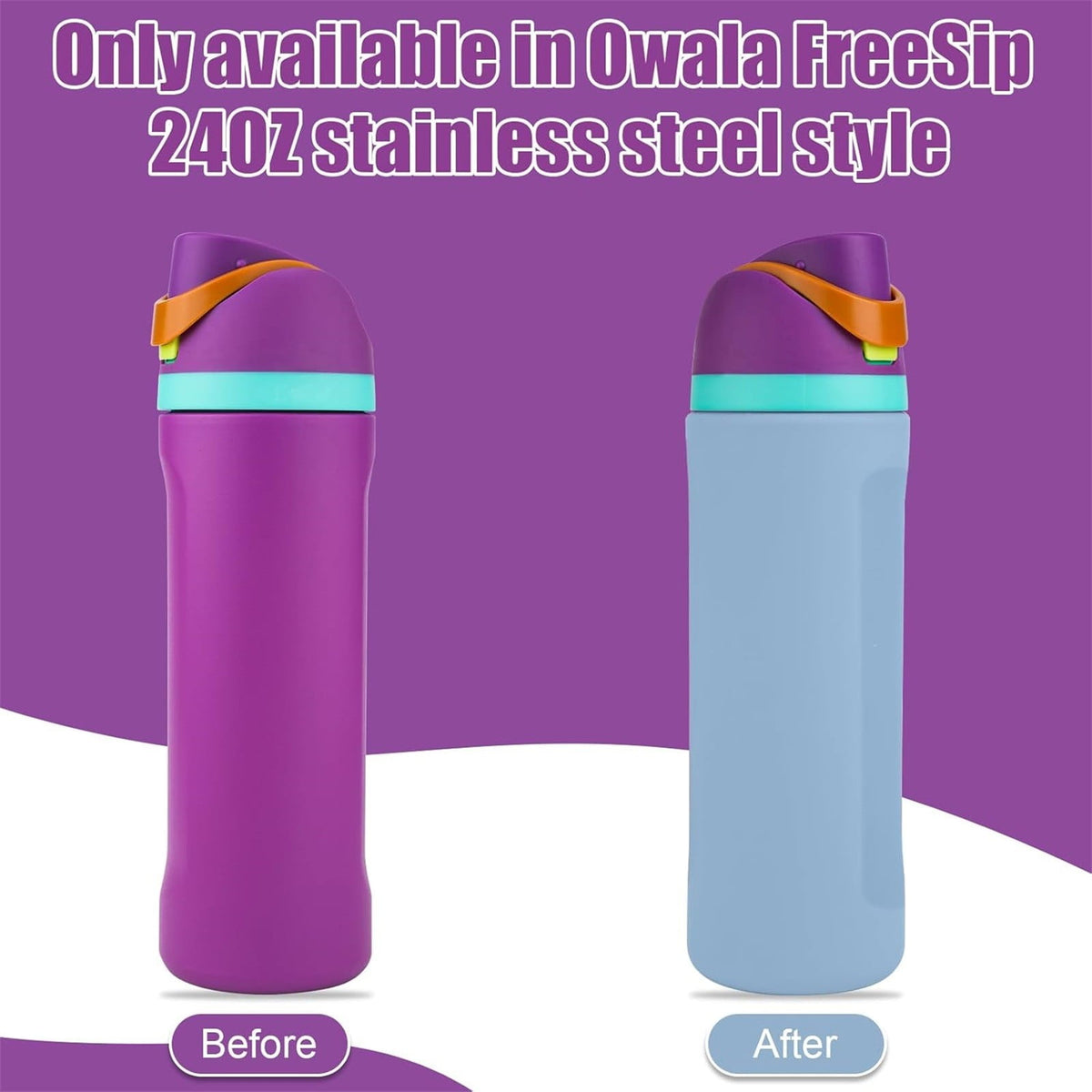 Silicone Bottle Boot for 24 oz Bottles, Anti-Slip Base Sleeve, White - Image 5