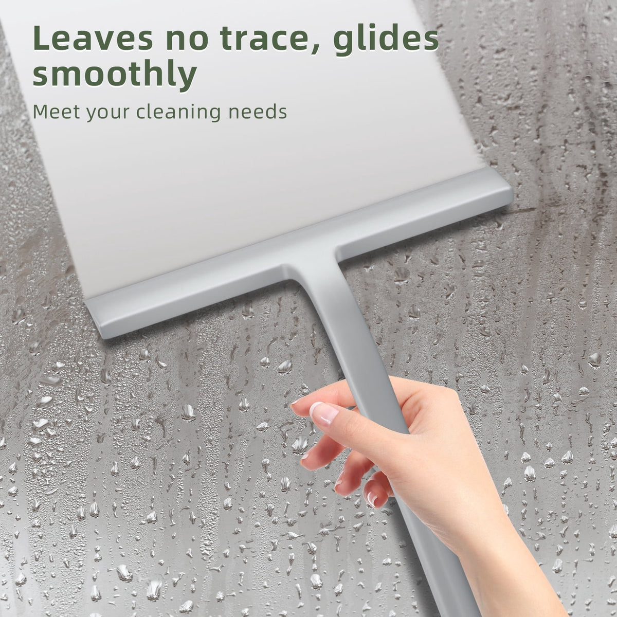 Silicone Shower Squeegee with Detachable Hook, 8.85 Inch, Grey - Image 3
