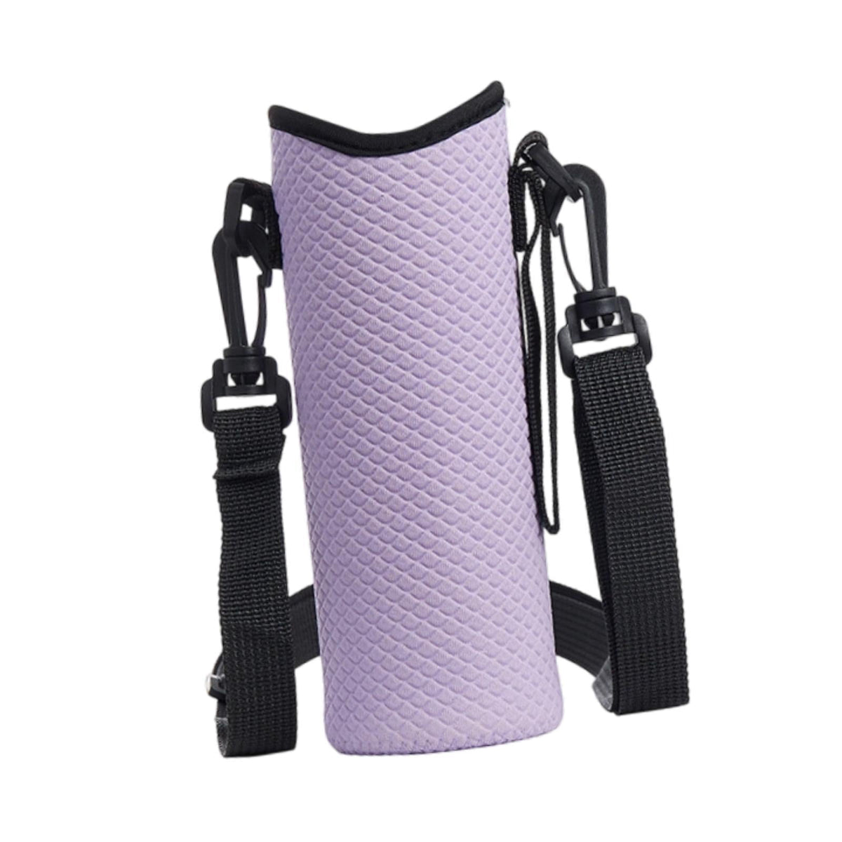 Neoprene Bottle Carrier with Adjustable Crossbody Strap, Light Purple - Image 5