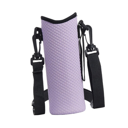 Neoprene Bottle Carrier with Adjustable Crossbody Strap, Light Purple - Image 5