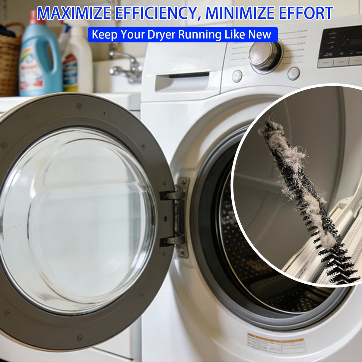 Dryer Vent and Lint Trap Brush, 47.24 Inch Flexible Nylon Bristles - Image 2
