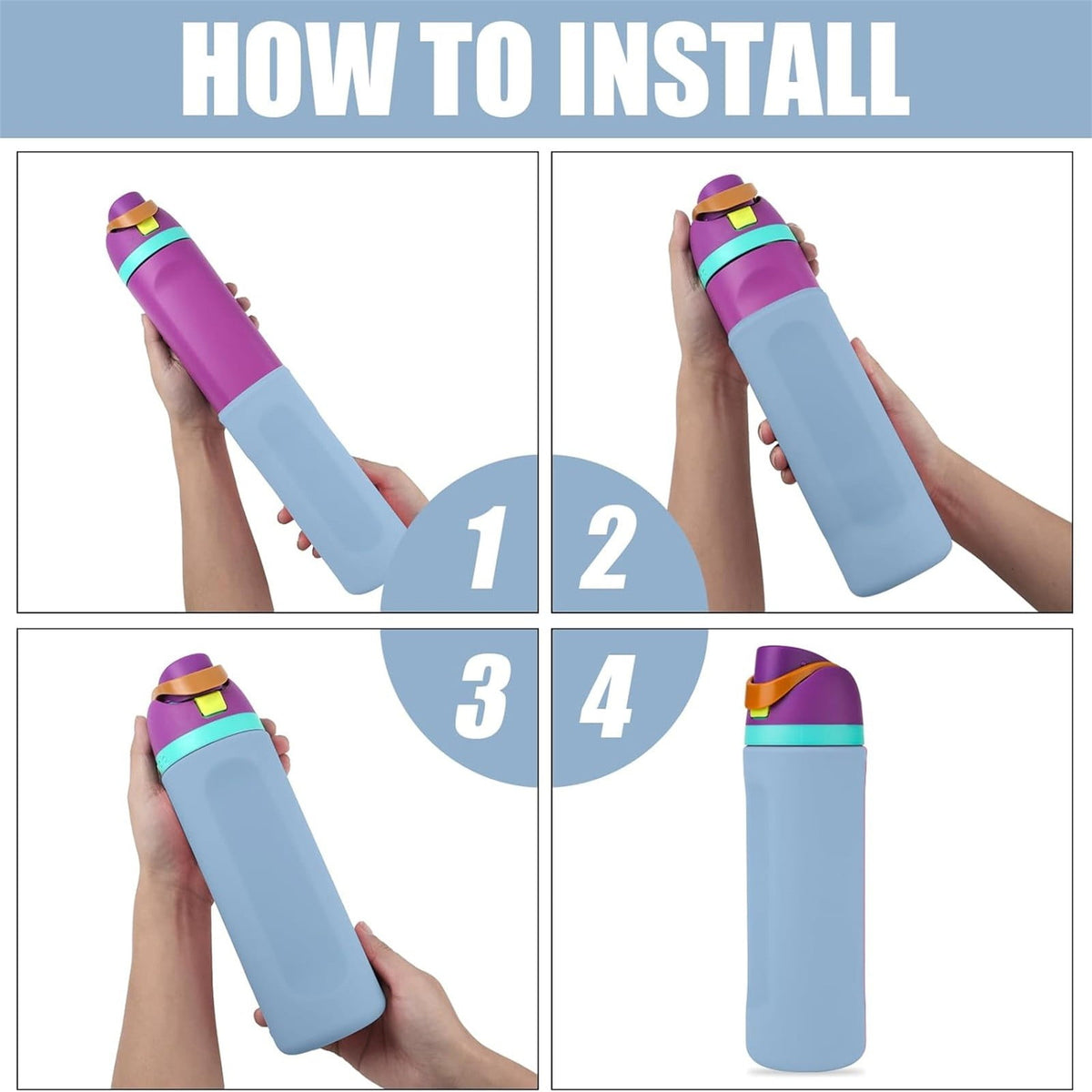 Silicone Bottle Boot for 24 oz Bottles, Anti-Slip Base Sleeve, White - Image 6