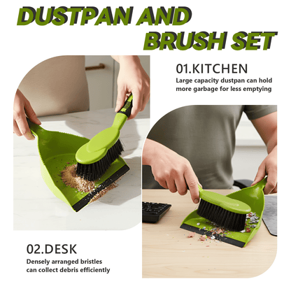 Hand Broom and Dustpan Set with Snap-In Brush, 13.4 Inch - Image 4