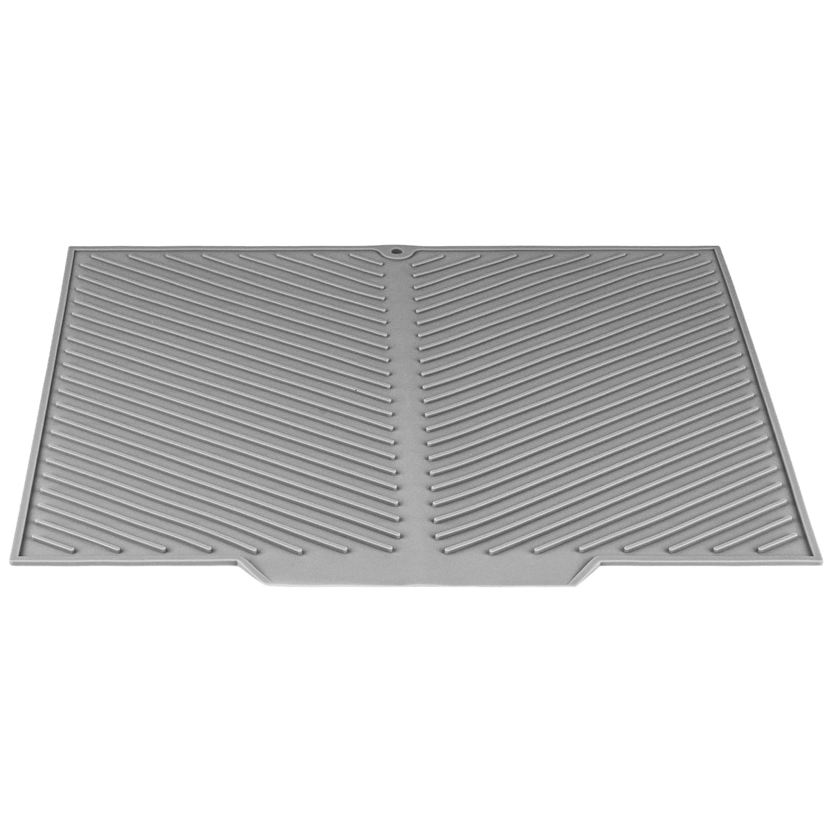 Silicone Dish Drying Mat with Drain Lip, 19.2 x 16.7 Inch, Grey