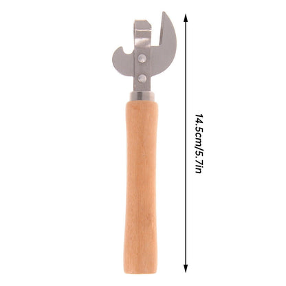 Manual Side-Cut Can Opener with Wooden Handle, 15.4 cm - Image 3