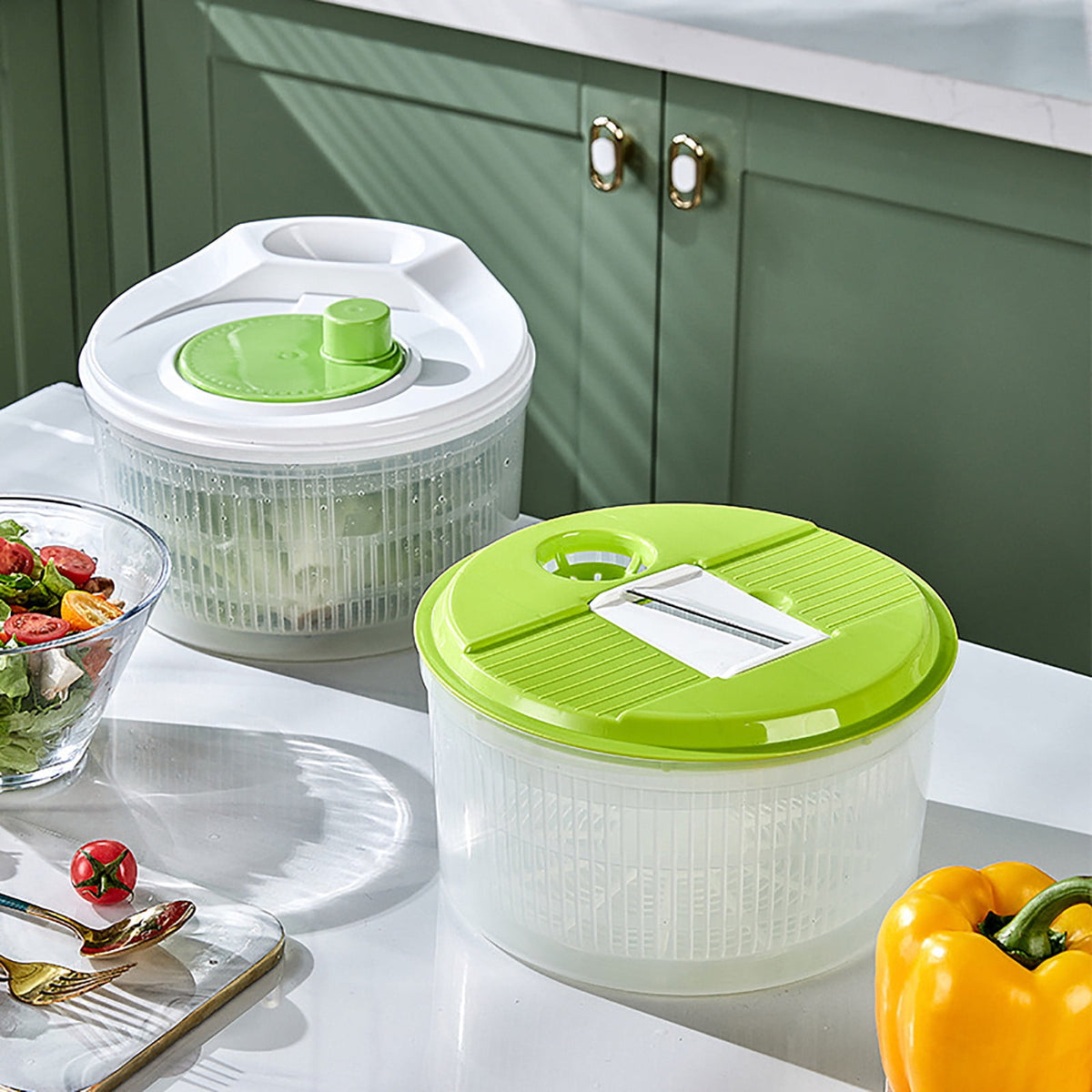 Salad Spinner with One-Hand Press Pump and Brake, 6.3 Quart - Image 2