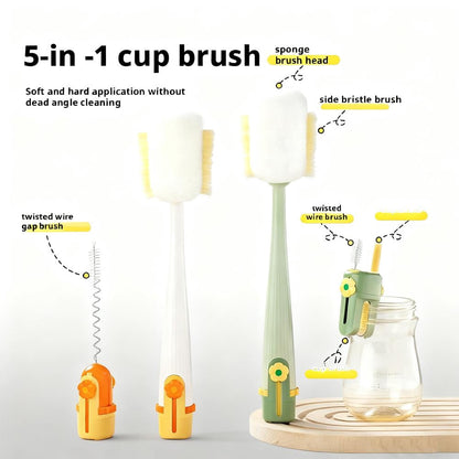 Five-in-One Bottle Cleaning Brush with Straw and Lid Tools - Image 5