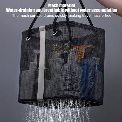 Mesh Shower Caddy Bag with Metal Frame and Carry Handle - Image 5