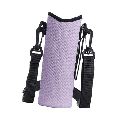 Neoprene Bottle Carrier with Adjustable Crossbody Strap, Light Purple - Image 4