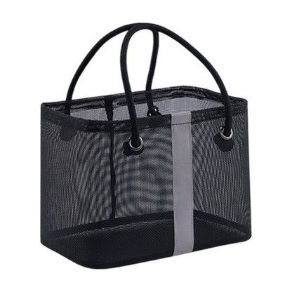 Mesh Shower Caddy Bag with Metal Frame and Carry Handle