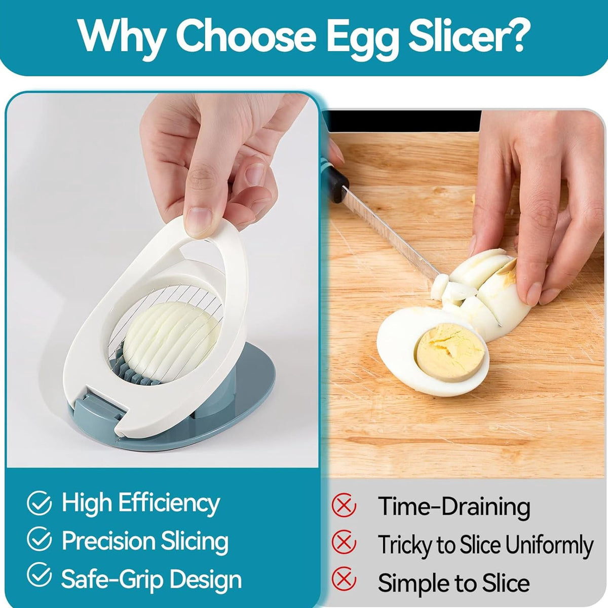 Egg and Soft Fruit Slicer with Stainless Wires, Blue, 4 Pack - Image 5