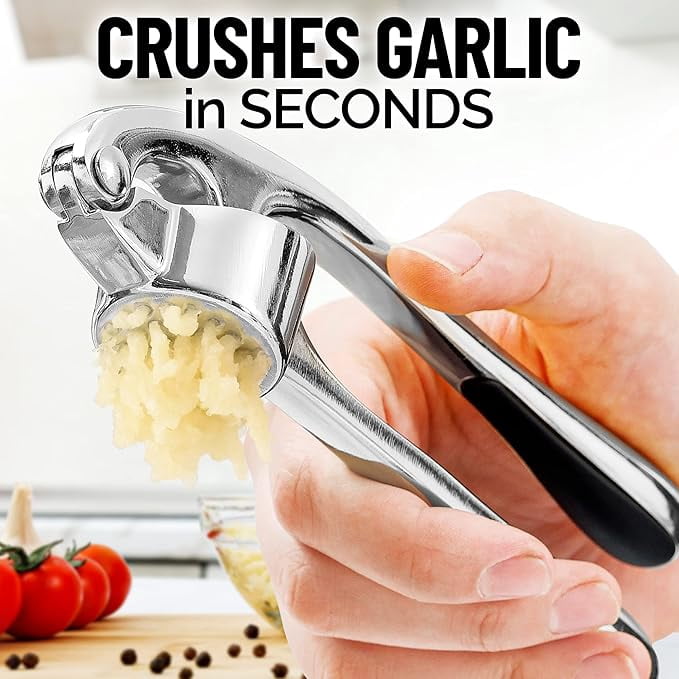 Stainless Steel Garlic Press and Mincer with Easy-Squeeze Handle - Image 3