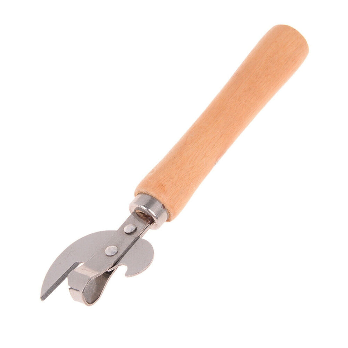 Manual Side-Cut Can Opener with Wooden Handle, 15.4 cm
