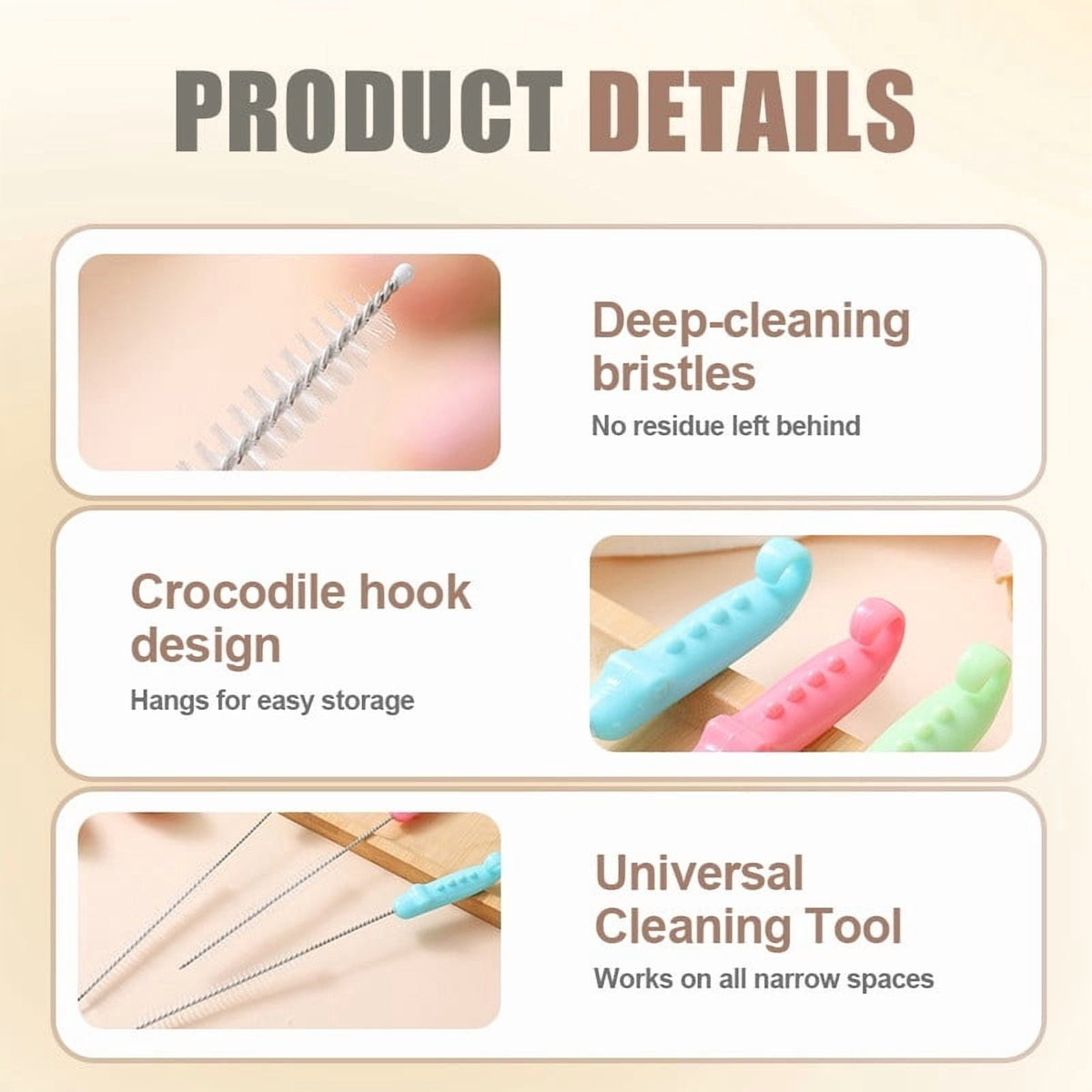 Extra-Long Straw Cleaning Brush with Bendable Steel Core, Blue - Image 5