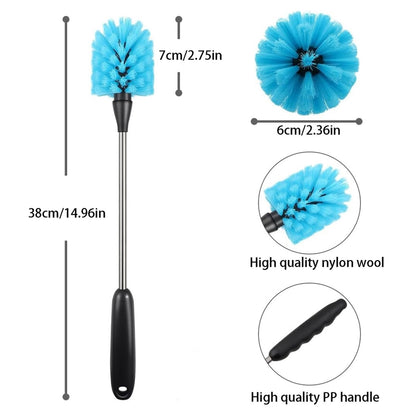 Long-Handled Bottle Brush, 15 Inch Stainless Steel with Soft Bristles - Image 3
