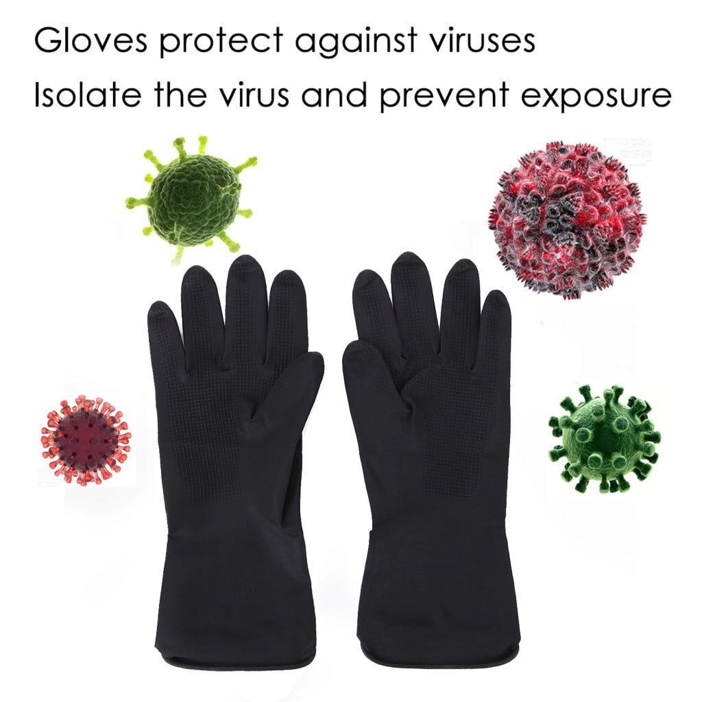 Thick Rubber Cleaning Gloves, Reusable and Waterproof, One Pair - Image 2