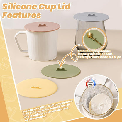 Silicone Mug Lids, 3.9 Inch, Six Colours in the Set - Image 6