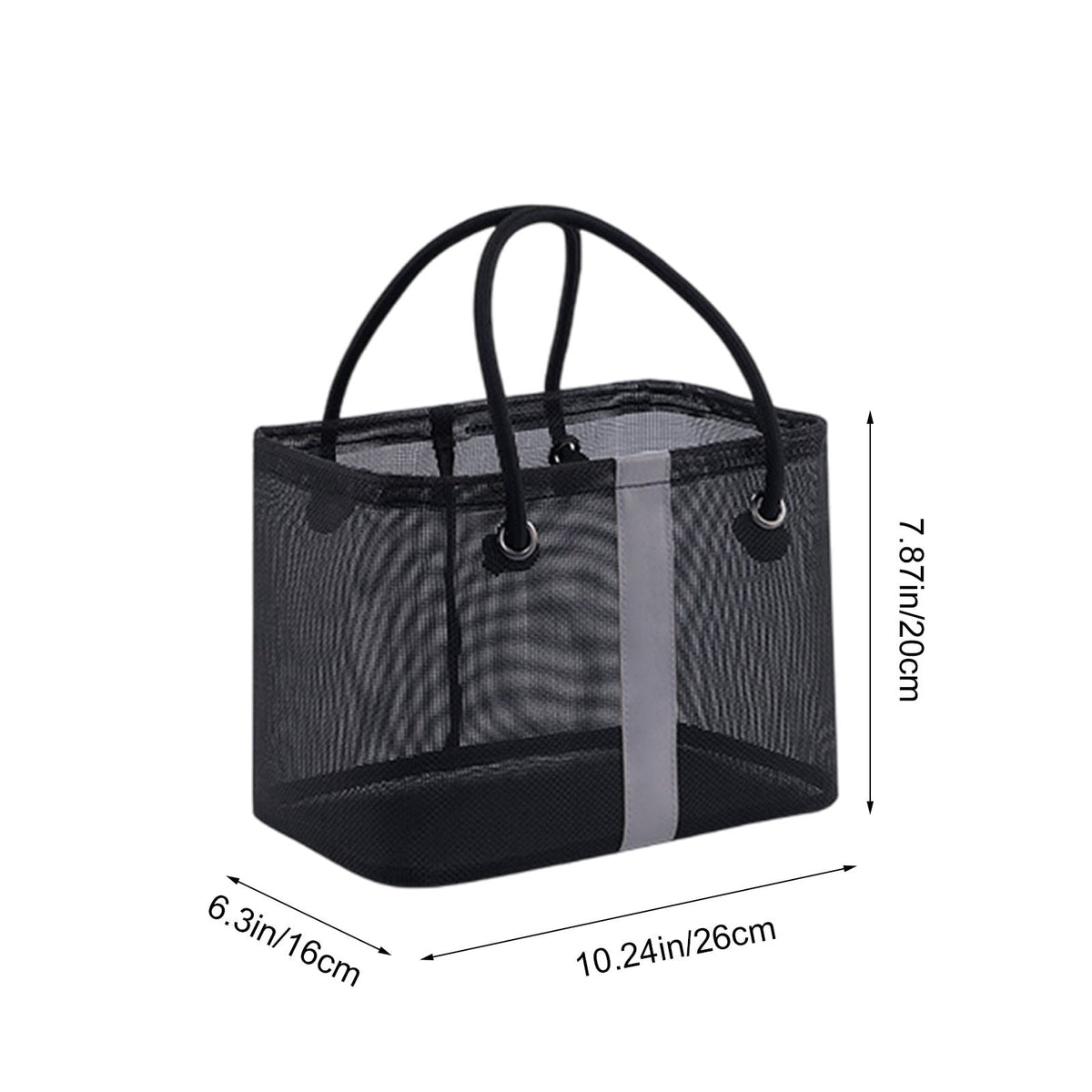 Mesh Shower Caddy Bag with Metal Frame and Carry Handle - Image 2