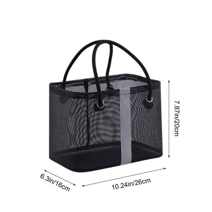 Mesh Shower Caddy Bag with Metal Frame and Carry Handle - Image 2