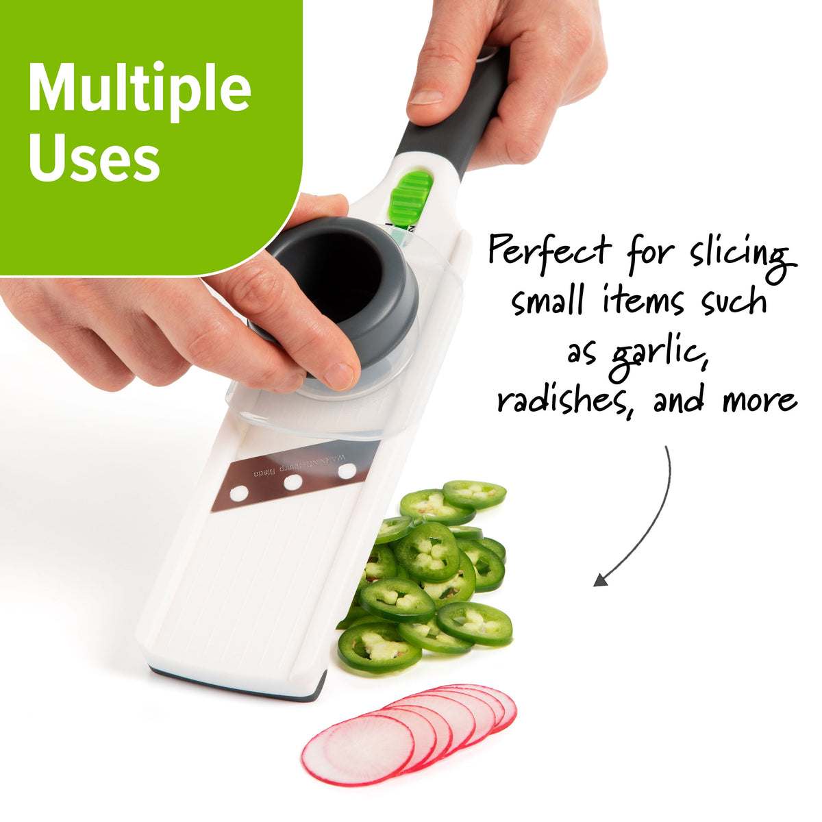 Mini Mandoline Slicer with Adjustable Dial and Safety Guard - Image 3