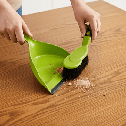 Hand Broom and Dustpan Set with Snap-In Brush, 13.4 Inch - Image 2