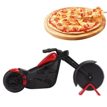 Motorbike-Shaped Pizza Cutter Wheel, Stainless Steel, 8.6 Inch, Red - Image 5