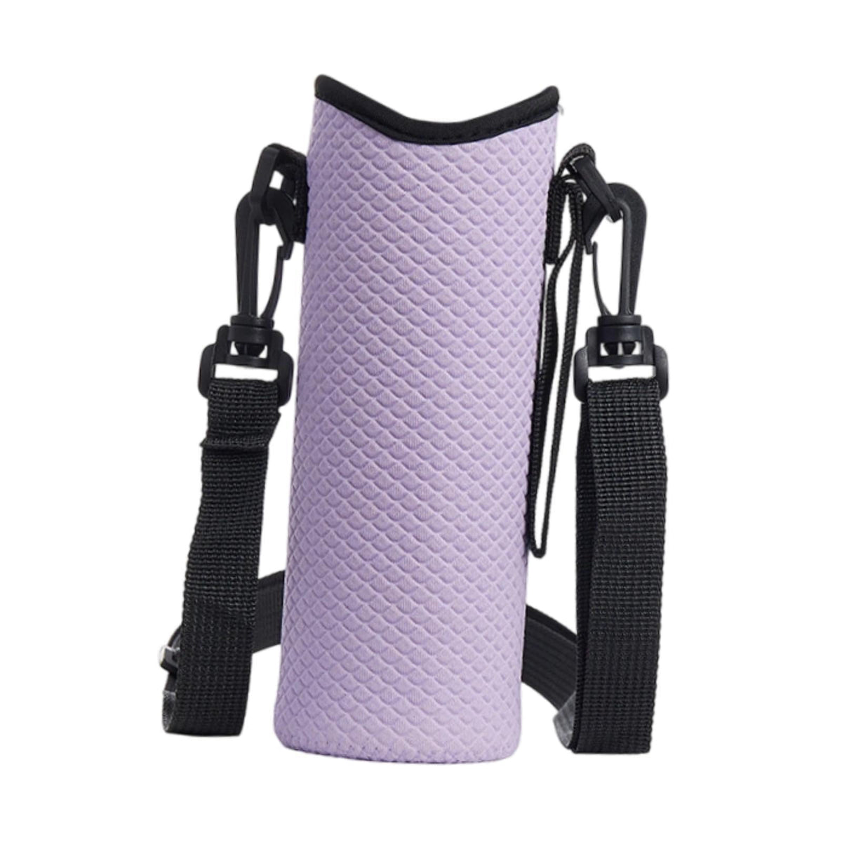 Neoprene Bottle Carrier with Adjustable Crossbody Strap, Light Purple - Image 3