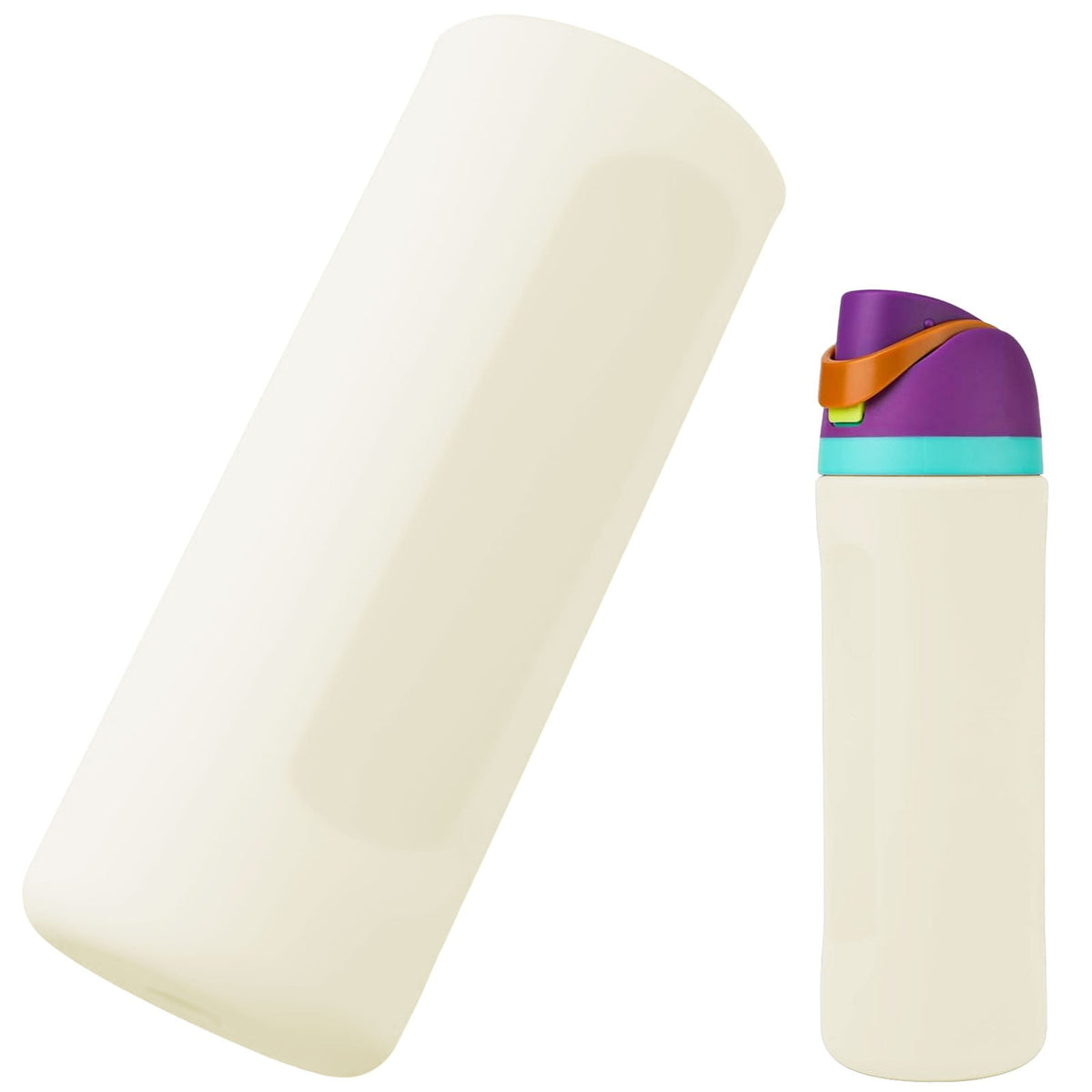 Silicone Bottle Boot for 24 oz Bottles, Anti-Slip Base Sleeve, White - Image 2