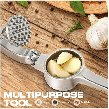 Stainless Steel Garlic Press and Mincer with Easy-Squeeze Handle - Image 4