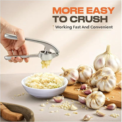 Stainless Steel Garlic Press and Mincer with Easy-Squeeze Handle - Image 2