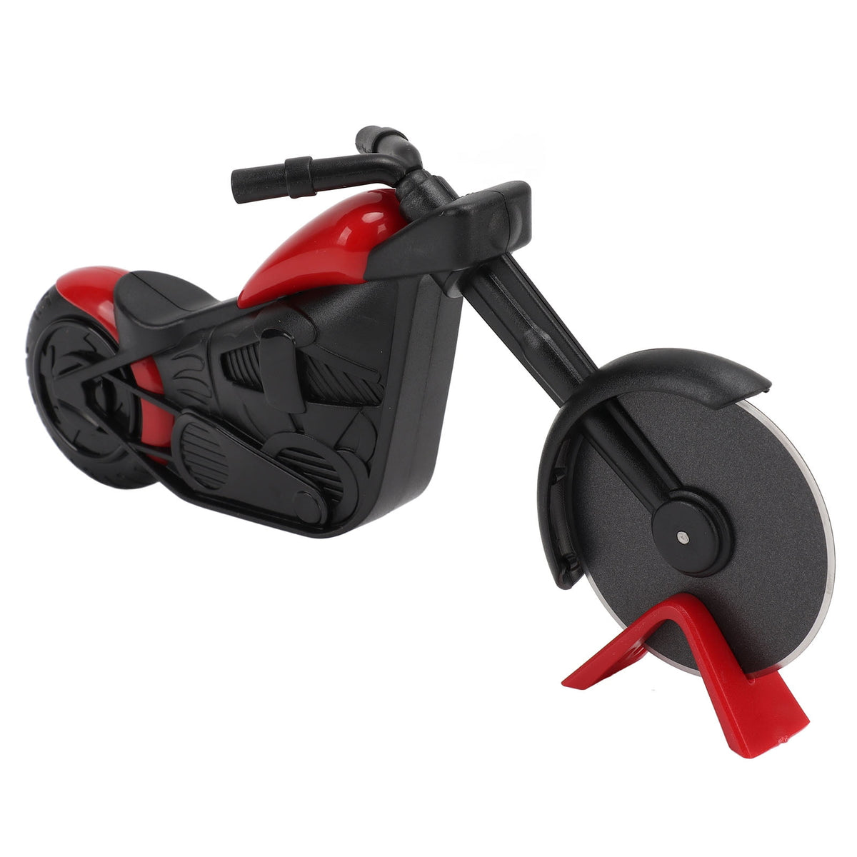 Motorbike-Shaped Pizza Cutter Wheel, Stainless Steel, 8.6 Inch, Red - Image 2