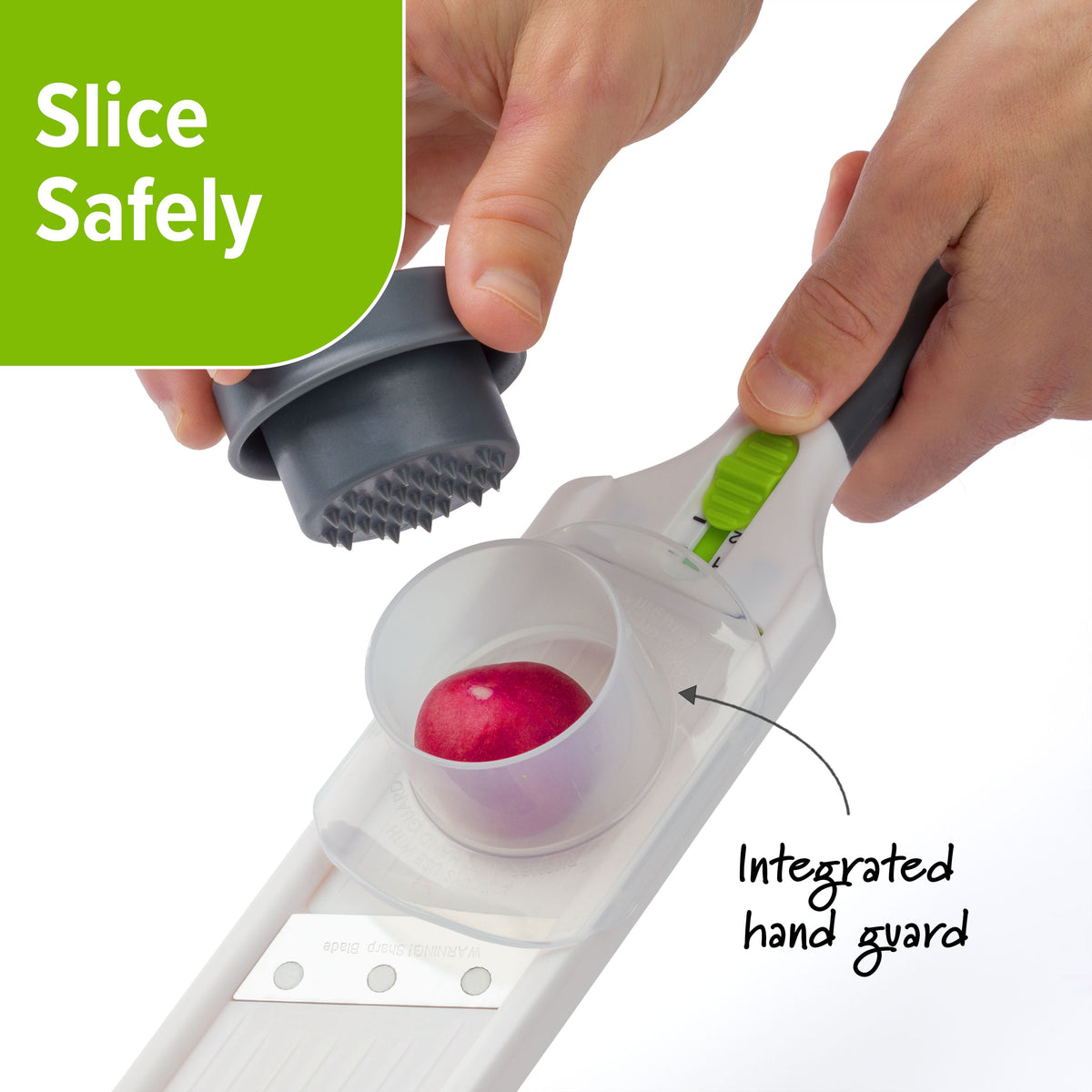 Mini Mandoline Slicer with Adjustable Dial and Safety Guard - Image 6