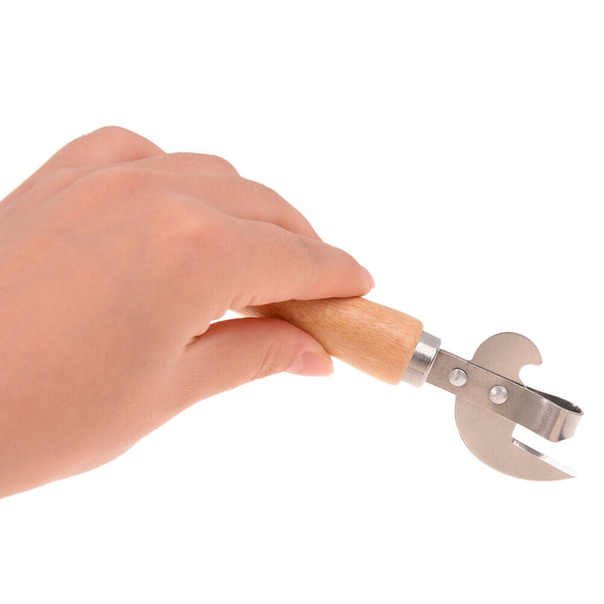 Manual Side-Cut Can Opener with Wooden Handle, 15.4 cm - Image 6