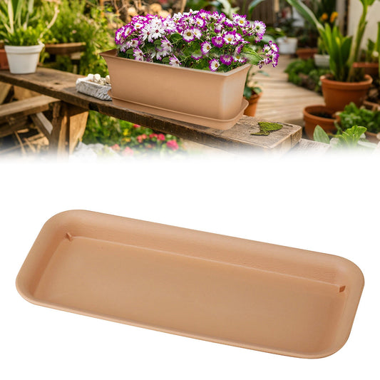 Rectangular Plant Saucer Drip Tray, 12 x 5.5 x 1.06 Inch, Brown - Image 2